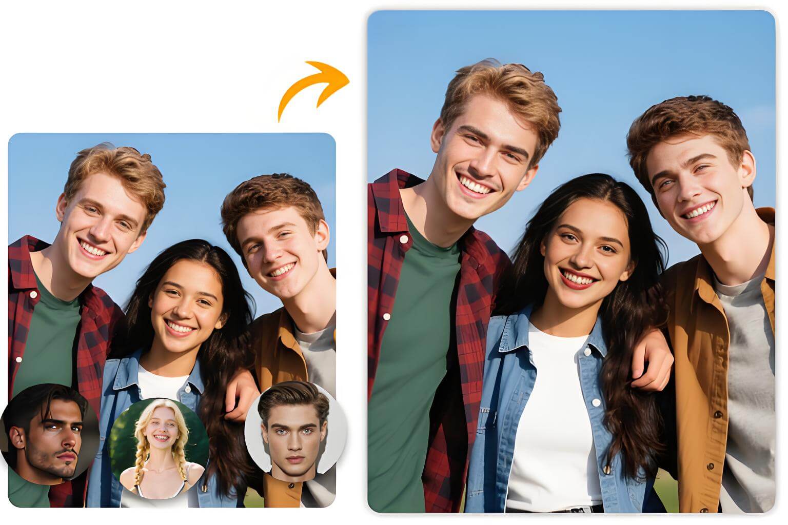 Multiple Face Swap for Perfect Group Photos